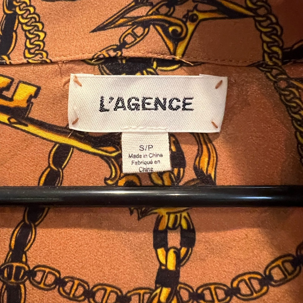 L’AGENCE 100% Silk Nina Chain blouse - Picture 3 of 5